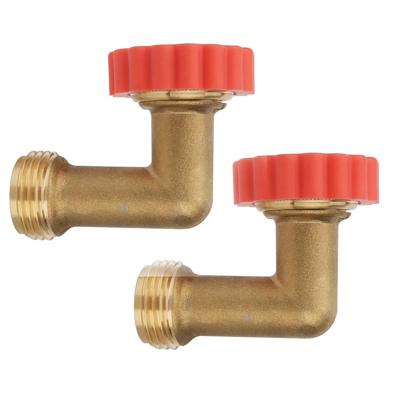 Solimeta 90-Degree Hose Elbow for RVs, Lead-Free Hose Protector with Water Filter, Garden Hose Adapter, 2 Pack - Image 1